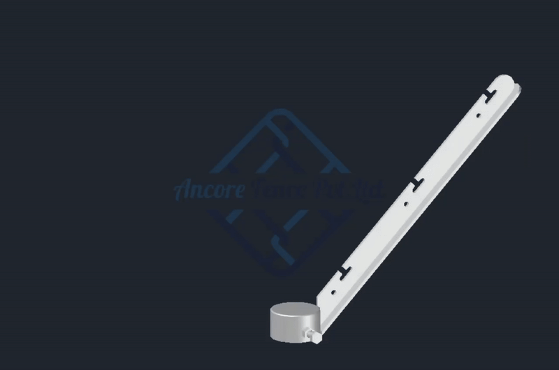 Barb Wire Arm Nuted 3 Wire without Top Rail 1